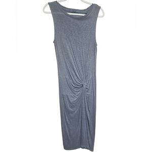 Stateside Antropologie Dark Grey Twisted Front Supima Cotton Dress Sz L Womens